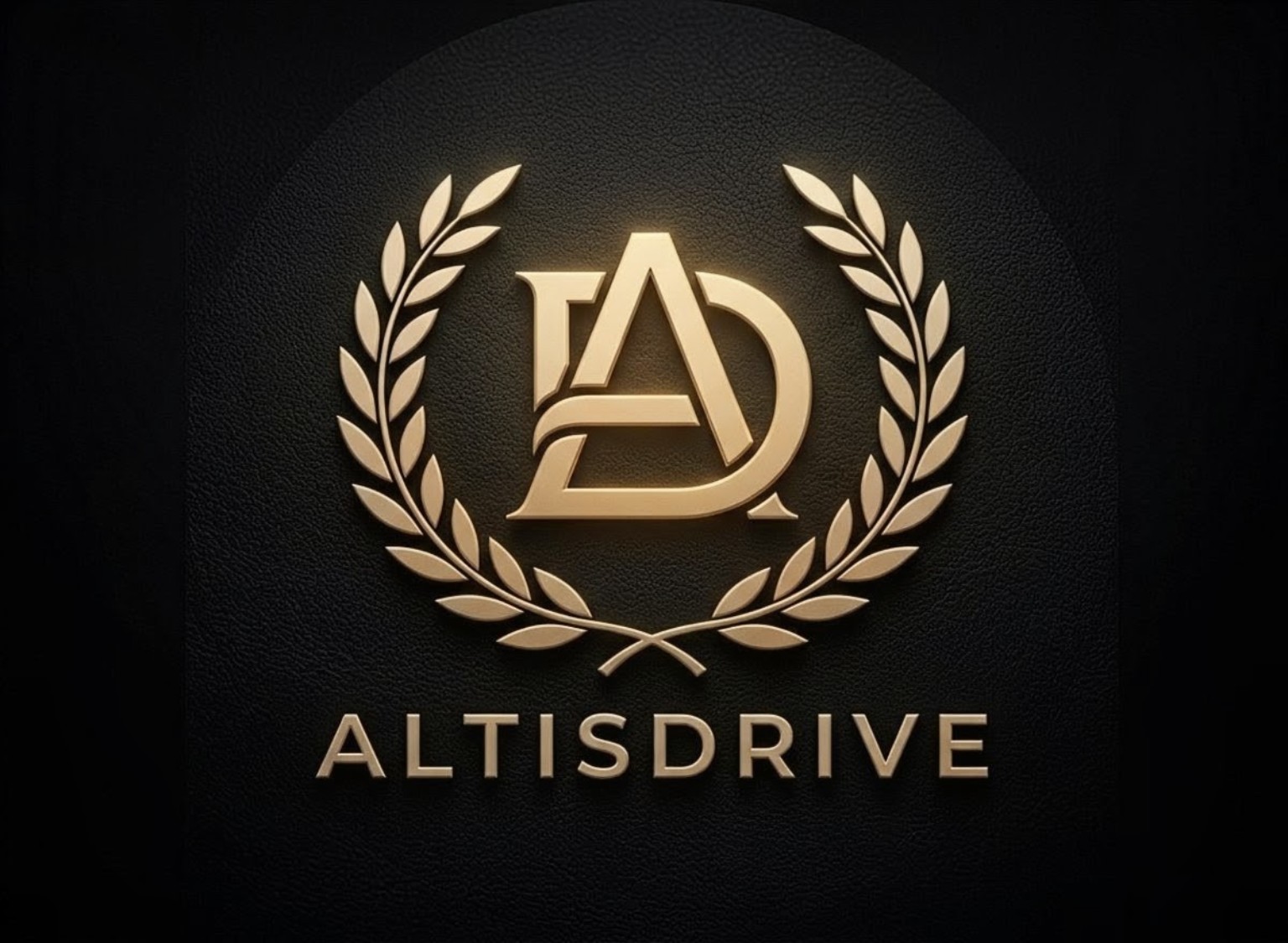 Emblème doré ALTISDRIVE sur fond noir